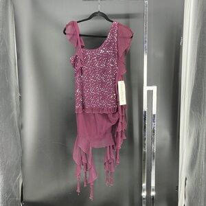 Chic Plum Ruffled Women's Blouse